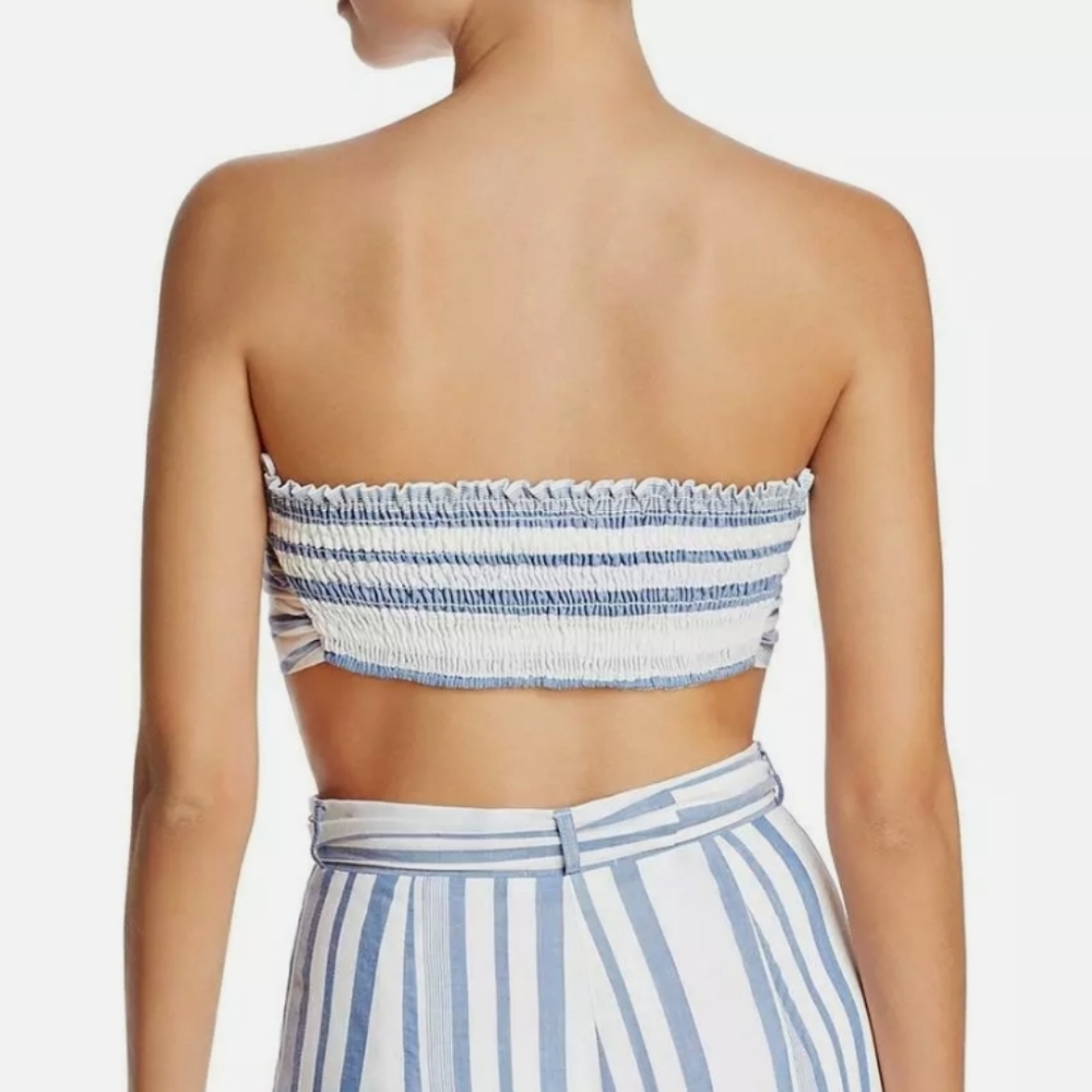 NWT Lost + Wander Blue White Bandeau Bra Top - Picture 2 of 11